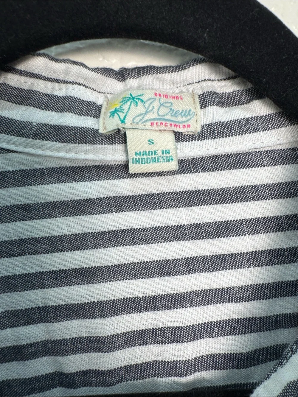 J.Crew Beachwear Womens S Linen Cotton Striped Tunic Shirt Button Down AV054